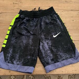 Nike Kids Black and Neon Green Shorts